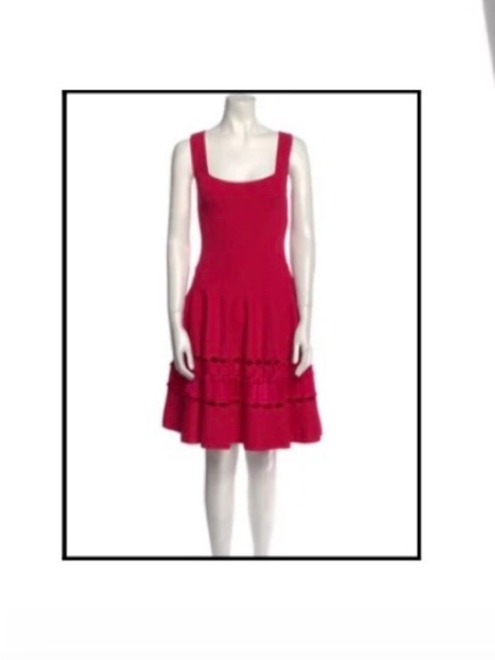 Alexander McQueen Fuchsia Tiered Knit Dress with Crochet Bands